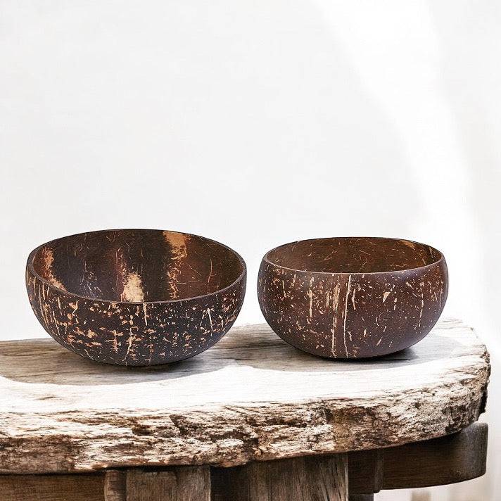 Coconut Bowl, Natural Textured Finish-  2 Sizes