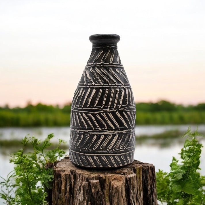 Greek Taper Vase - Chocolate