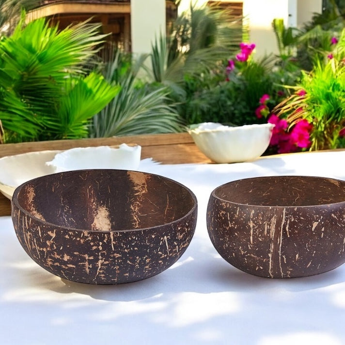 Coconut Bowl, Natural Textured Finish-  2 Sizes